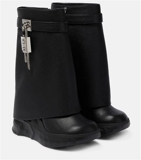 givenchy shark lock cut out ankle boots in black leather|Givenchy shark lock boots review.